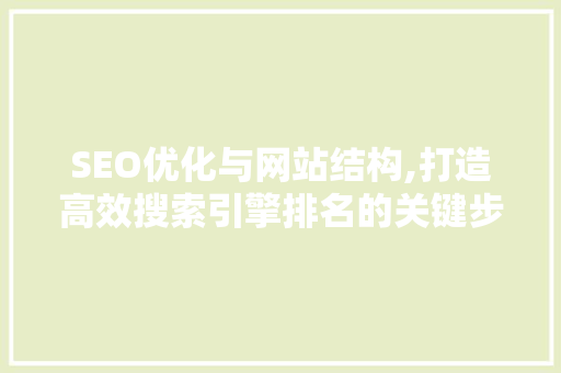 SEO优化与网站结构,打造高效搜索引擎排名的关键步骤  第1张