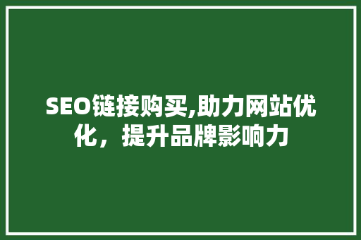SEO链接购买,助力网站优化，提升品牌影响力