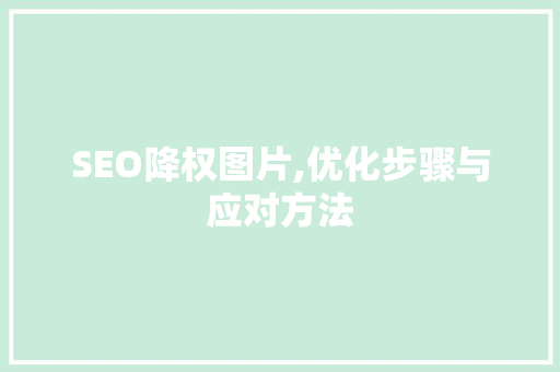 SEO降权图片,优化步骤与应对方法  第1张
