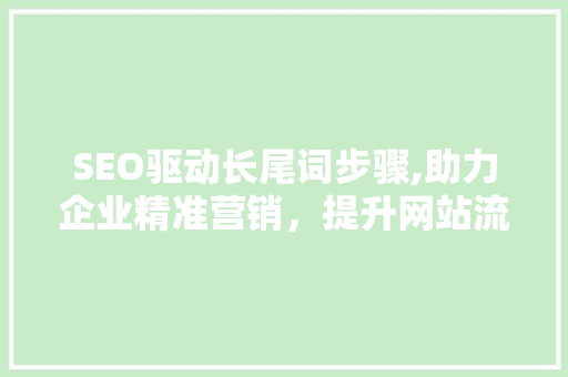 SEO驱动长尾词步骤,助力企业精准营销，提升网站流量与转化率