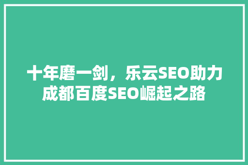十年磨一剑，乐云SEO助力成都百度SEO崛起之路
