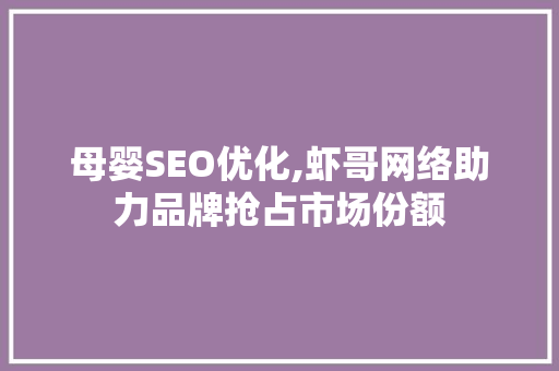 母婴SEO优化,虾哥网络助力品牌抢占市场份额