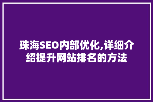 珠海SEO内部优化,详细介绍提升网站排名的方法