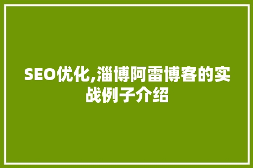 SEO优化,淄博阿雷博客的实战例子介绍