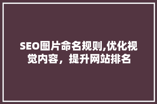 SEO图片命名规则,优化视觉内容，提升网站排名