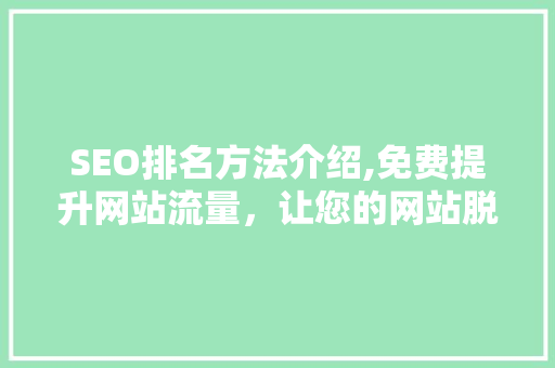 SEO排名方法介绍,免费提升网站流量，让您的网站脱颖而出