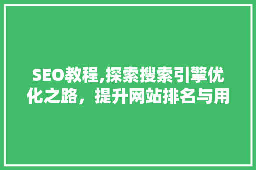 SEO教程,探索搜索引擎优化之路，提升网站排名与用户体验