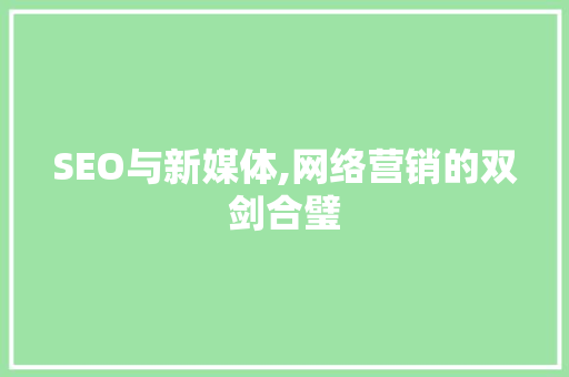 SEO与新媒体,网络营销的双剑合璧