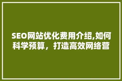 SEO网站优化费用介绍,如何科学预算，打造高效网络营销步骤  第1张