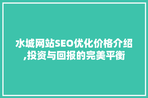 水城网站SEO优化价格介绍,投资与回报的完美平衡