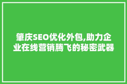 肇庆SEO优化外包,助力企业在线营销腾飞的秘密武器