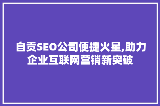 自贡SEO公司便捷火星,助力企业互联网营销新突破