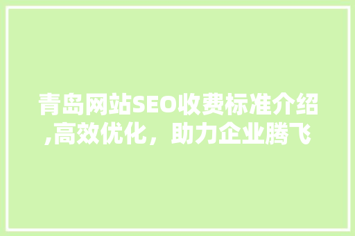 青岛网站SEO收费标准介绍,高效优化，助力企业腾飞