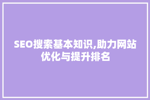 SEO搜索基本知识,助力网站优化与提升排名