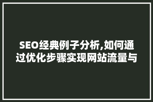 SEO经典例子分析,如何通过优化步骤实现网站流量与排名的双丰收