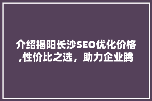 介绍揭阳长沙SEO优化价格,性价比之选，助力企业腾飞