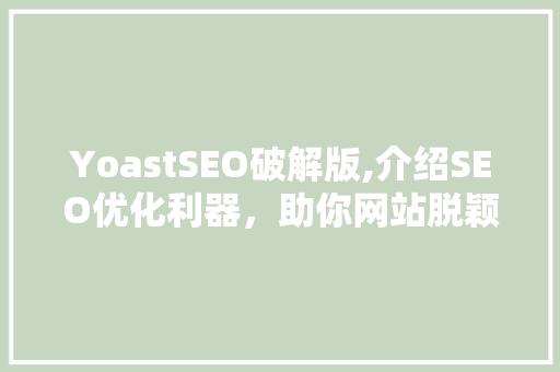 YoastSEO破解版,介绍SEO优化利器，助你网站脱颖而出