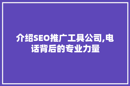介绍SEO推广工具公司,电话背后的专业力量