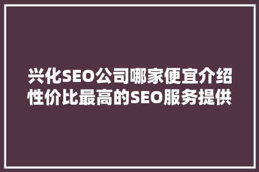 兴化SEO公司哪家便宜介绍性价比最高的SEO服务提供商！