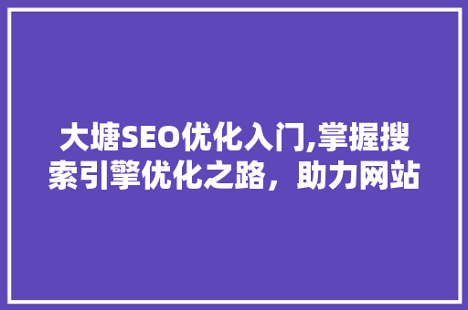 大塘SEO优化入门,掌握搜索引擎优化之路，助力网站脱颖而出
