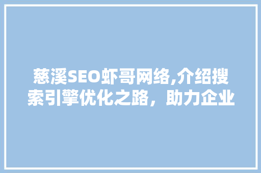 慈溪SEO虾哥网络,介绍搜索引擎优化之路，助力企业腾飞