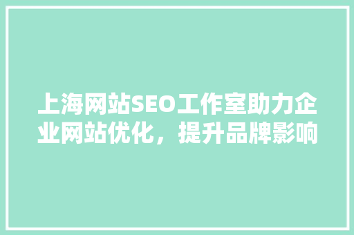 上海网站SEO工作室助力企业网站优化，提升品牌影响力