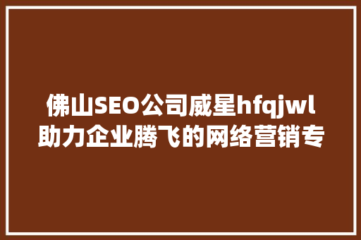 佛山SEO公司威星hfqjwl助力企业腾飞的网络营销专家