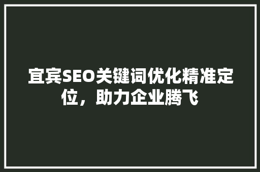 宜宾SEO关键词优化精准定位，助力企业腾飞