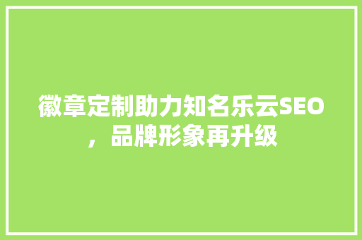 徽章定制助力知名乐云SEO，品牌形象再升级