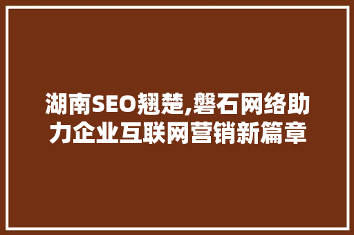 湖南SEO翘楚,磐石网络助力企业互联网营销新篇章