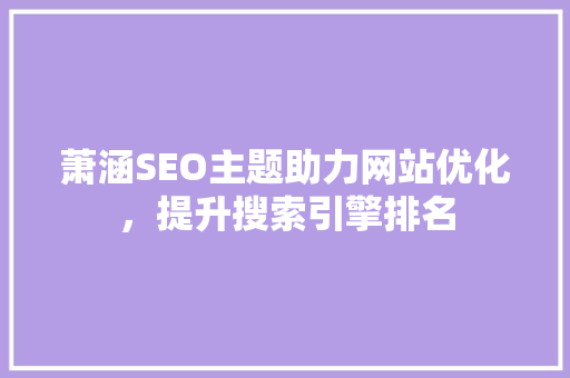 萧涵SEO主题助力网站优化，提升搜索引擎排名