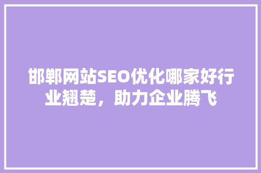 邯郸网站SEO优化哪家好行业翘楚，助力企业腾飞