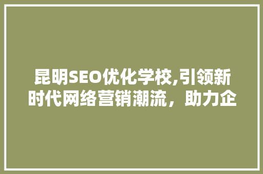 昆明SEO优化学校,引领新时代网络营销潮流，助力企业腾飞