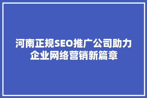河南正规SEO推广公司助力企业网络营销新篇章  第1张