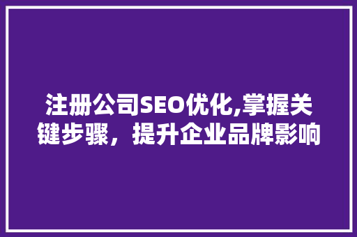 注册公司SEO优化,掌握关键步骤，提升企业品牌影响力