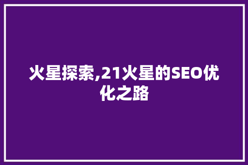 火星探索,21火星的SEO优化之路  第1张