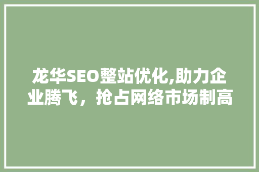 龙华SEO整站优化,助力企业腾飞，抢占网络市场制高点