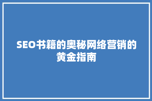SEO书籍的奥秘网络营销的黄金指南