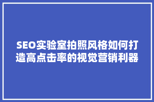 SEO实验室拍照风格如何打造高点击率的视觉营销利器