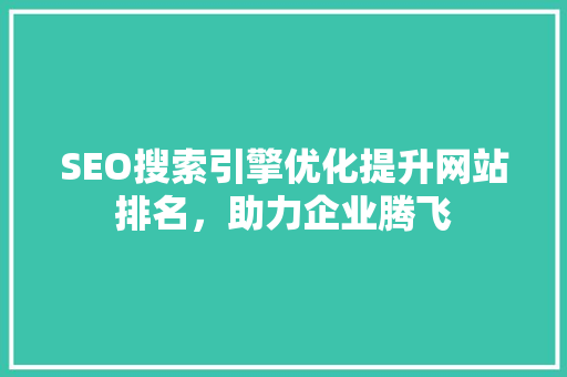 SEO搜索引擎优化提升网站排名，助力企业腾飞