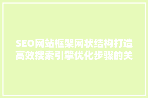 SEO网站框架网状结构打造高效搜索引擎优化步骤的关键