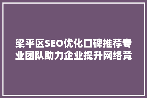 梁平区SEO优化口碑推荐专业团队助力企业提升网络竞争力