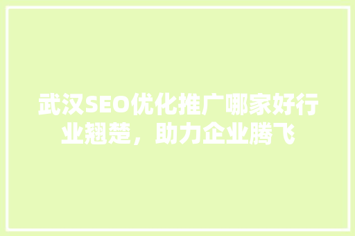 武汉SEO优化推广哪家好行业翘楚，助力企业腾飞