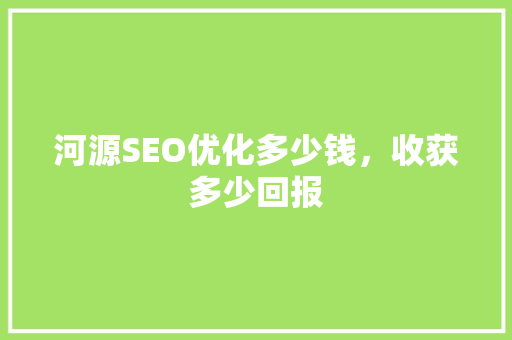 河源SEO优化多少钱，收获多少回报