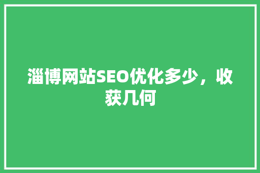 淄博网站SEO优化多少，收获几何