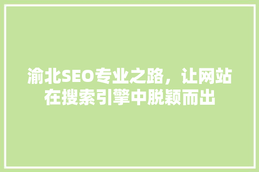 渝北SEO专业之路，让网站在搜索引擎中脱颖而出