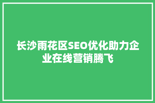 长沙雨花区SEO优化助力企业在线营销腾飞