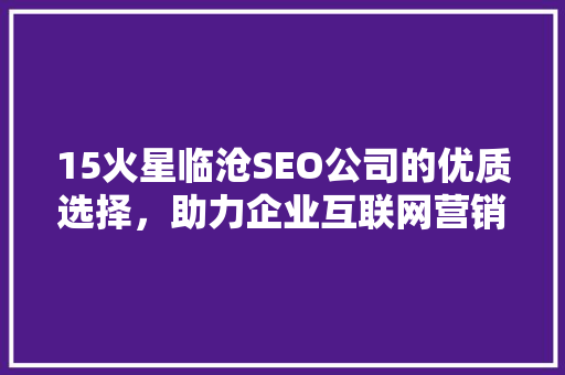15火星临沧SEO公司的优质选择，助力企业互联网营销腾飞