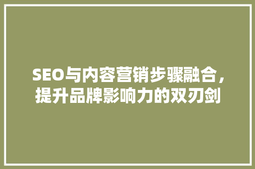 SEO与内容营销步骤融合，提升品牌影响力的双刃剑