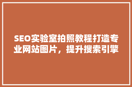 SEO实验室拍照教程打造专业网站图片，提升搜索引擎排名